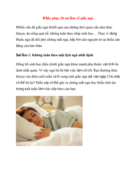 Tailieuxanh Khắc Phục 10 Sai Lầm Về Giấc Ngủ