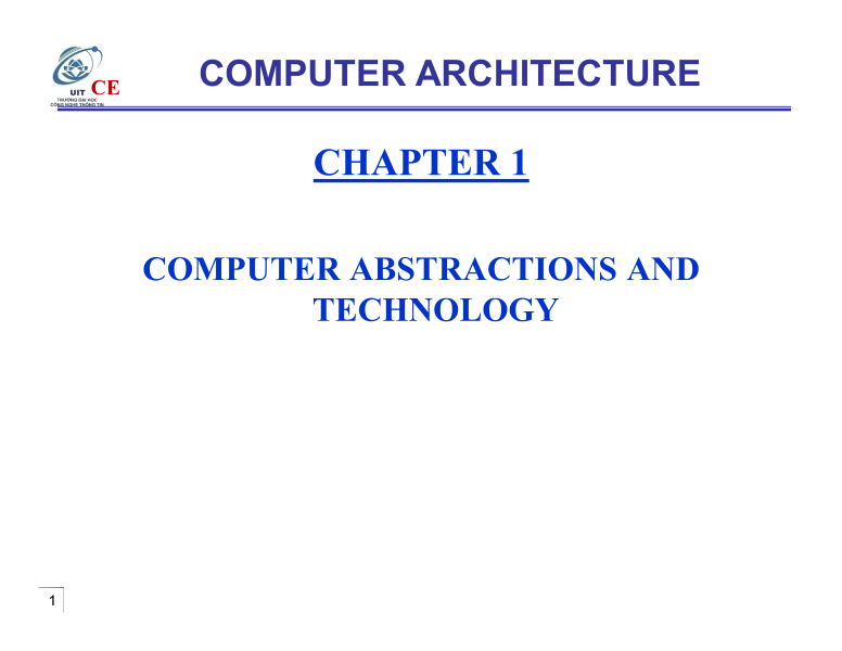 Computer Abstractions And Technology Trang 1 Tải Miễn Phi Từ