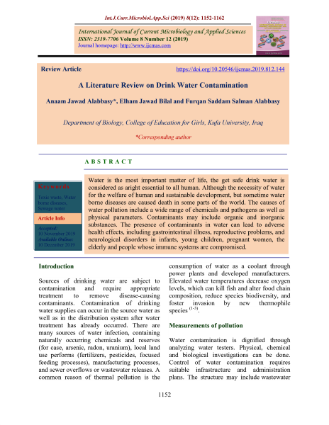 Literature review on water pollution(pdf) picture